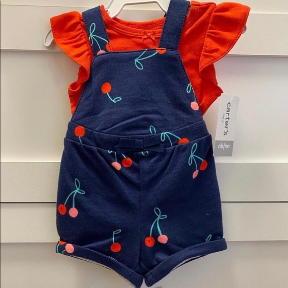 NWT Carters - Cherry romper with red shirt - Picture 1 of 1